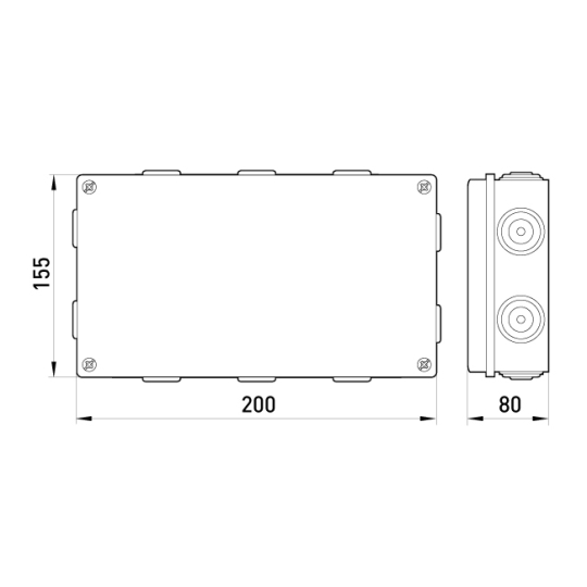 p016012 Коробка розподільча зовнішня 200х200х80мм, біла, e.db.pro.200.200.80, E.Next
