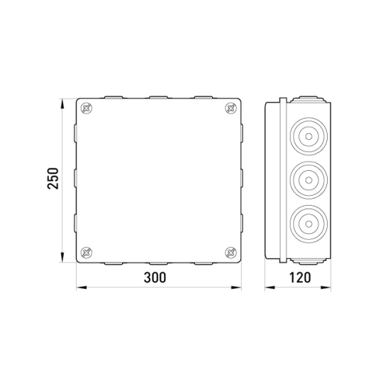 p016010 Коробка розподільча зовнішня 300х250х120мм, біла, e.db.pro.300.250.120, E.Next