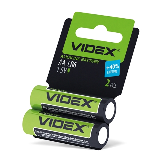 Батарейка лужна LR6/AA, SHRINK CARD, Videx (уп./2шт.)