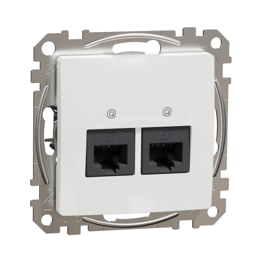 SDD111452 Розетка комп'ютерна подвійна RJ45, Cat.5E, біла, Sedna Design, Schneider Electric