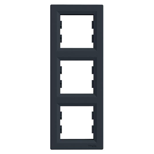 EPH5810371 Рамка тримісна вертикальна, антрацит, ASFORA, Schneider Electric