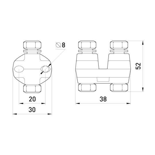 p052001 Затискач плашковий 16-35мм²/5-9мм, e.clamp.pa.1.1, E.Next