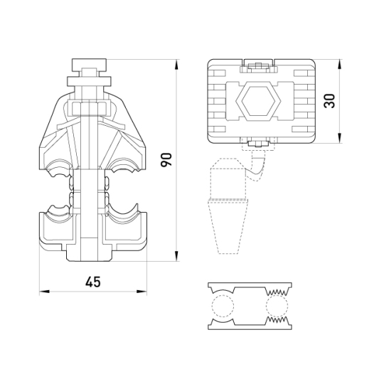 078 Затискач проколюючий для СІП 16-95/16-50, tarel.zpi.078, E.Next