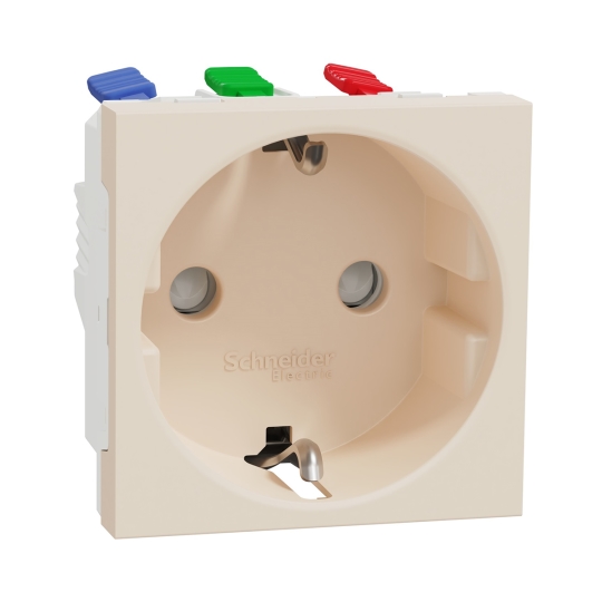 NU305744 Розетка з з.к. і шторками, бежева, New Unica, Schneider Electric