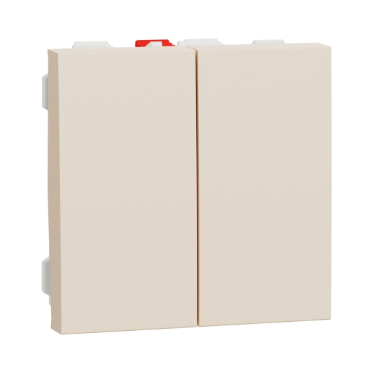 NU321344 Вимикач 2кл. прохідний, 2 модулі, бежевий, New Unica, Schneider Electric