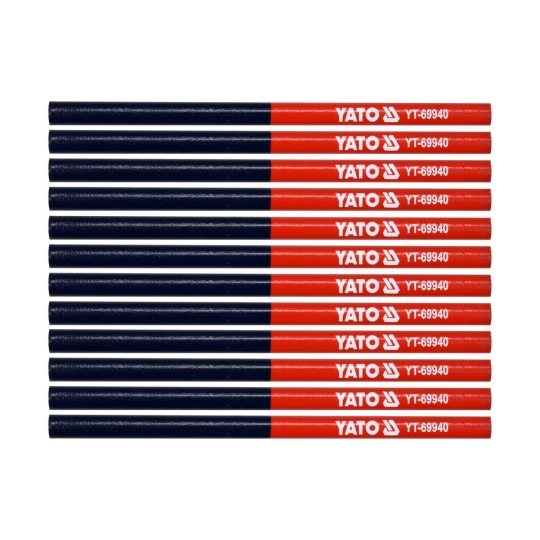 YT-69940 Олівці технічні 18 см, червоно-сині, графітні, YATO (уп./12шт.)