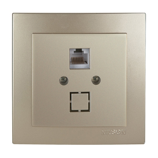 24151044 Розетка комп'ютерна RJ45, Cat.5E, золото, Touran, Nilson