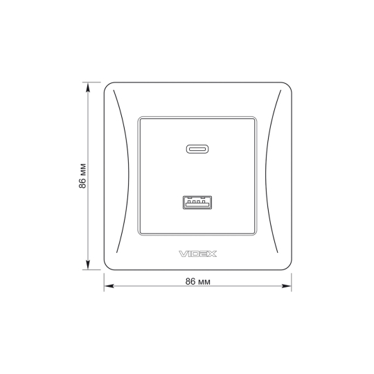 Розетка з USB-A+USB-C, PD20W, кремова, VF-BNCHRUC20-CR, BINERA, VIDEX