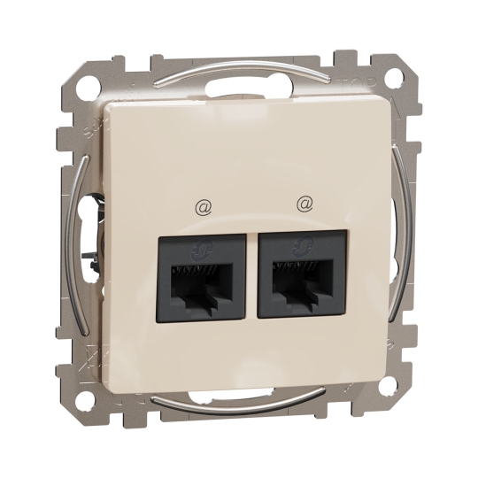 SDD112452 Розетка комп'ютерна подвійна RJ45, Cat.5E, бежева, Sedna Design, Schneider Electric