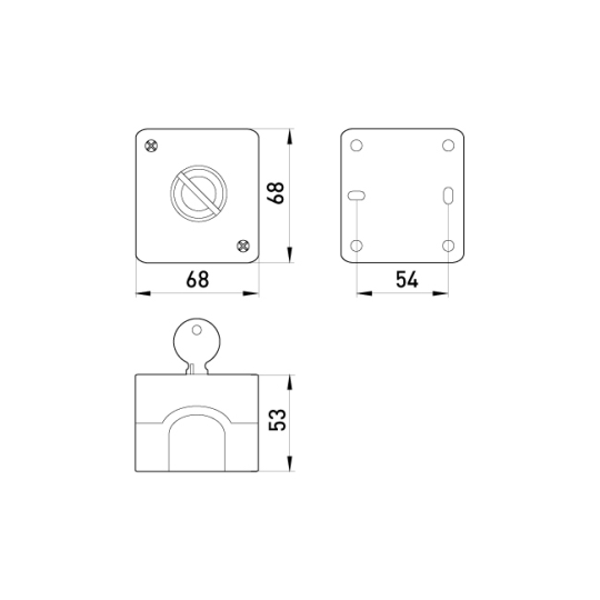 s006020 Кнопковий пост e.cs.stand.xal.d.144, секторний перемикач 0-1 з ключем Enext
