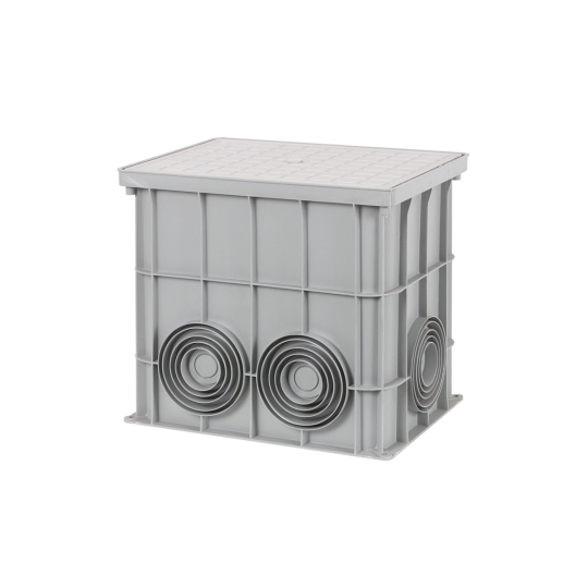 Колодязь кабельний 360х260х320 мм, e.manhole.360.260.320.cover, IP54, з сірою кришкою ENEXT