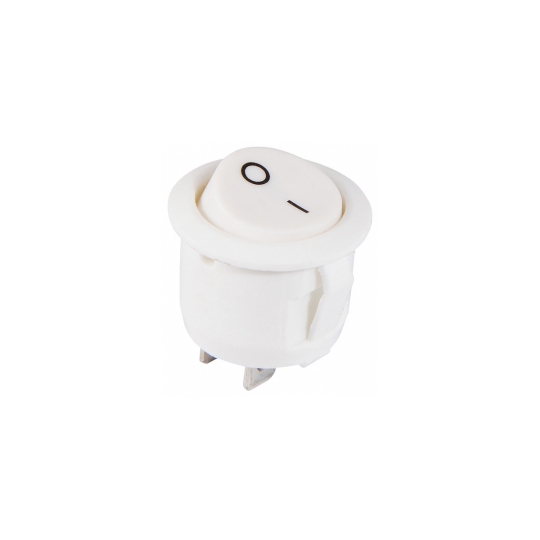 A0140040068 Перемикач 1кл круглий, білий, KCD1-5-101 WH/WH, Аско