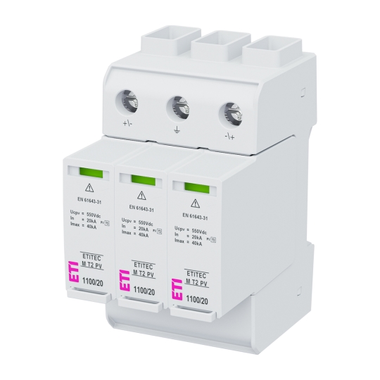 2440515 Обмежувач перенапруги ETITEC M T2 PV 1100/20 Y, 3P, DC, ETI