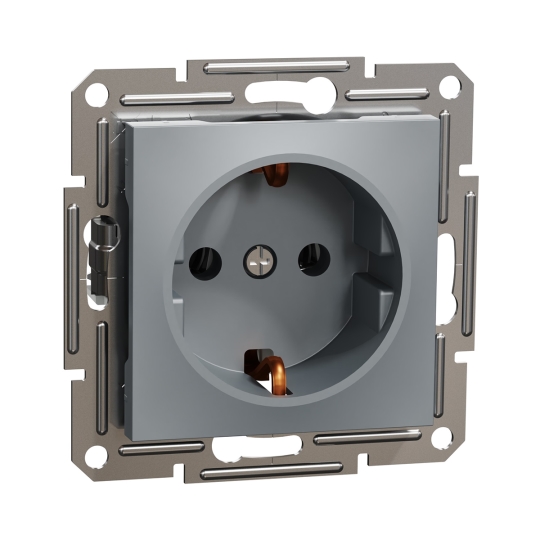EPH2900162 Розетка з з.к., сталь, ASFORA, Schneider Electric