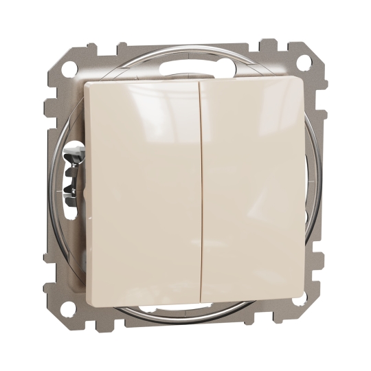 SDD112108 Вимикач 2кл. прохідний, бежевий, Sedna Design, Schneider Electric