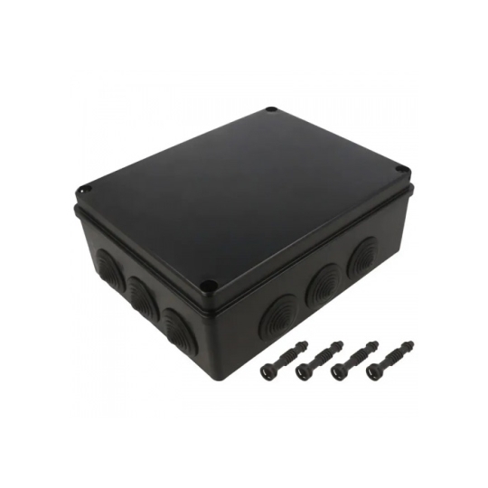 S-BOX 506C Розподільча коробка зовнішня 240х190х90мм, IP55, чорна, Pawbol