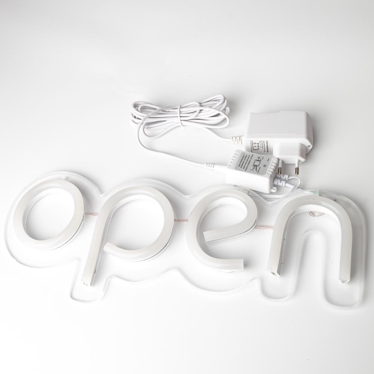 Неонова вивіска "OPEN", RGB, з контролером, 400х130мм