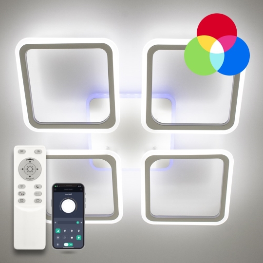 Світильник LED smart 120W, 30K-65K RGB, з пультом, білий LOOK WHITE Luminaria