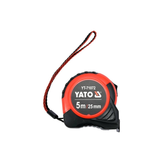 YT-71072 Рулетка 5м, 25мм, зі сталевою стрічкою і нейлоновим покриттям, YATO