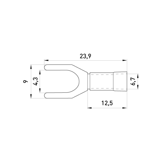 s2036038 Наконечник вилковий 4-6 мм², чорний, ізол., e.terminal.stand.sv.5.4.black, E.Next