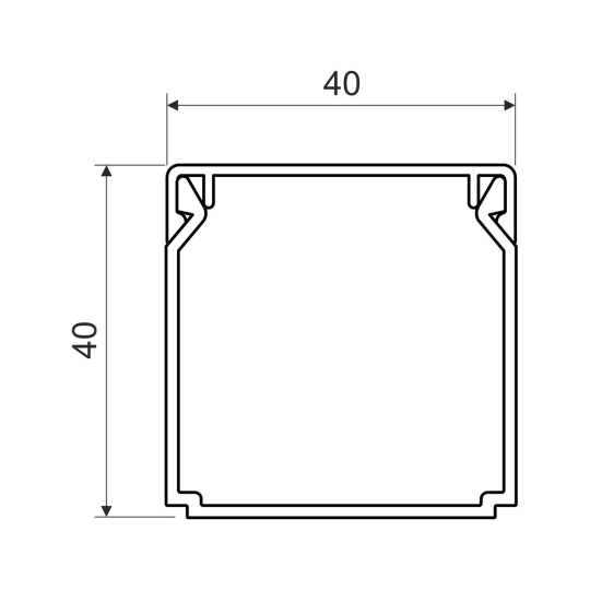LHD 40X40_HD Короб пластиковий 40х40мм, 2м, білий, Kopos (ціна за 1м)