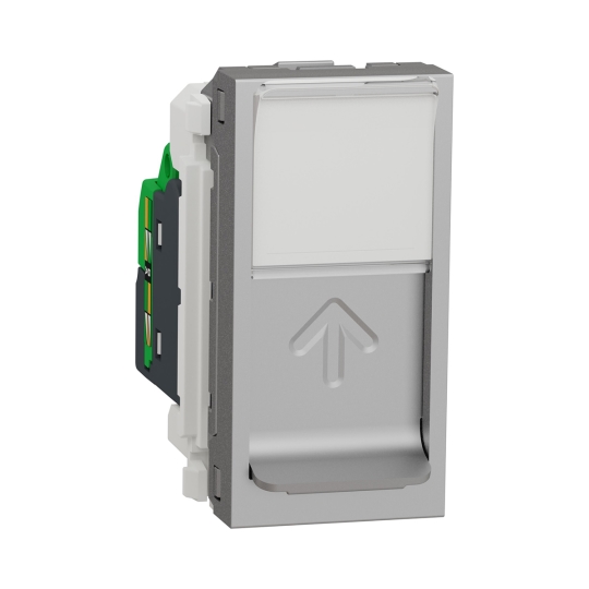 NU341030 Розетка комп'ютерна RJ45, 1 модуль, Cat.5E, алюміній, New Unica, Schneider Electric