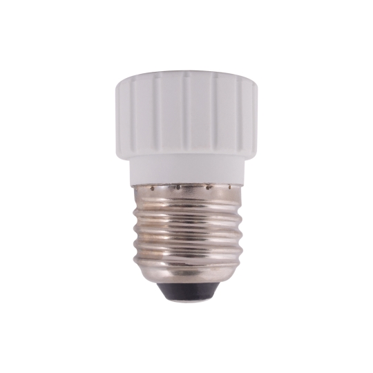 s9100041 Патрон-перехідник з Е27 на GU10, пластиковий, білий, e.lamp adapter.Е27/GU10.white, E.Next
