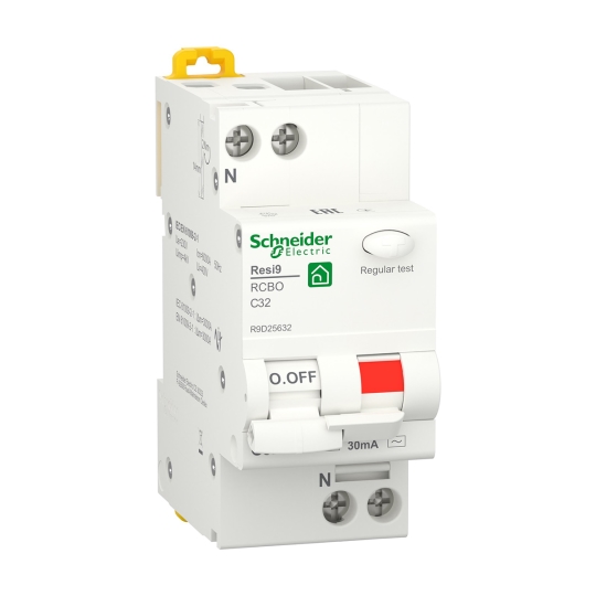 R9D25632 Диференційний автоматичний вимикач RESI9, 6kA, 32A, AC, 30mA, Schneider Electric