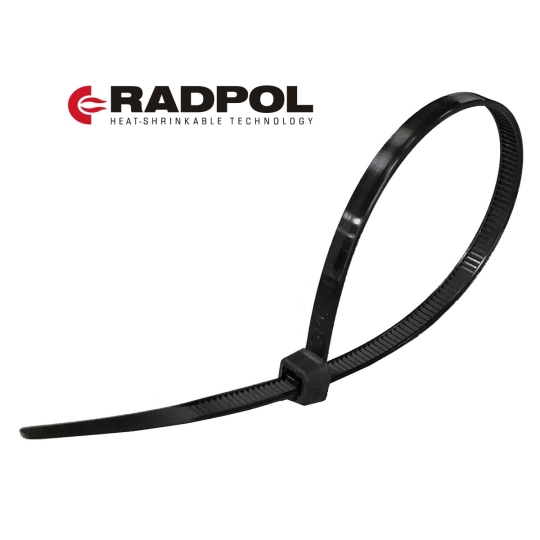 Кабельна стяжка 300х4,8мм, чорна Radpol (100шт/уп)