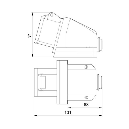 p012001 Силова розетка стаціонарна 3р, 16А, IP44, e.socket.pro.3.16, E.Next