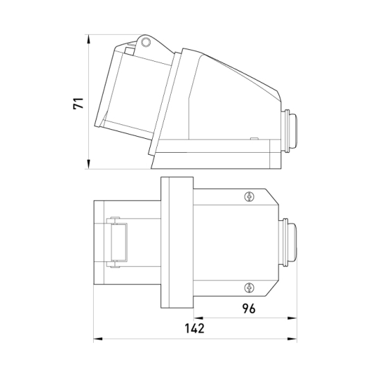 p012002 Силова розетка стаціонарна 3р, 32А, IP44, e.socket.pro.3.32, E.Next