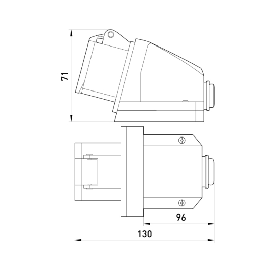 p012007 Силова розетка стаціонарна 5р, 16А, IP44, e.socket.pro.5.16, E.Next