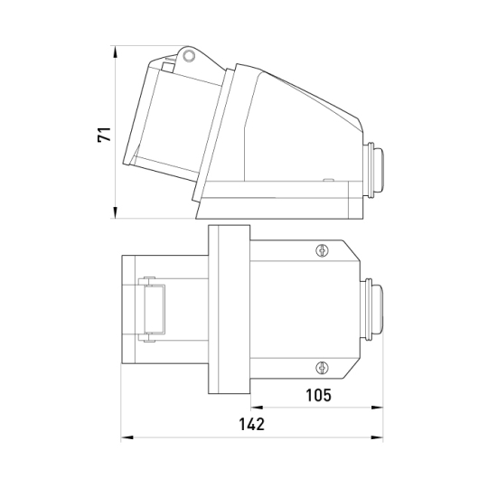 p012008 Силова розетка стаціонарна 5р, 32А, IP44, e.socket.pro.5.32, E.Next