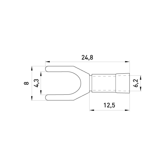 s2036031 Наконечник вилковий 2.5-4 мм², чорний, ізол., e.terminal.stand.sv.3,5.4.black, E.Next