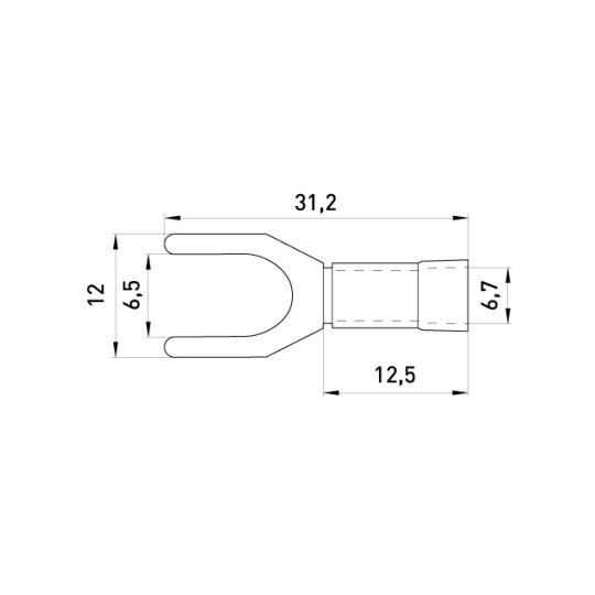 s2036045 Наконечник вилковий 4-6 мм², чорний, ізол., e.terminal.stand.sv.5,5.6.black, E.Next