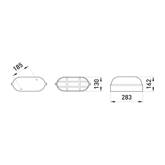 l002029 Світильник e.light.1403.1.100.27.white 100W, овал, білий з решіткою ENEXT