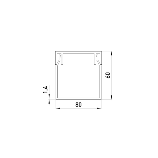 s033010 Короб пластиковий 80х60мм, 2м, білий, е.trunking.stand.80.60, E.Next (ціна за 1м)