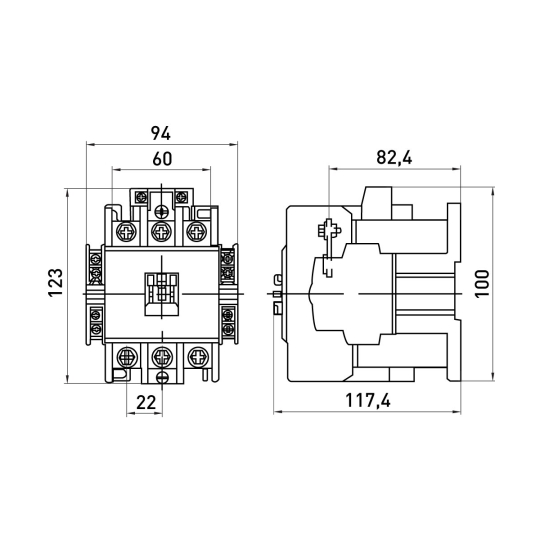 i.0090038 Контактор 65А, 220В, 1no+1nc, e.industrial.ukc.65.220, E.Next