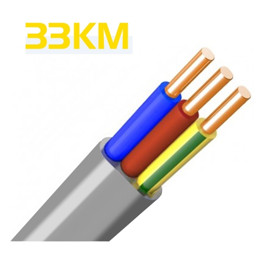 Кабель мідний ВВГ-П 3х1,5 ЗЗКМ