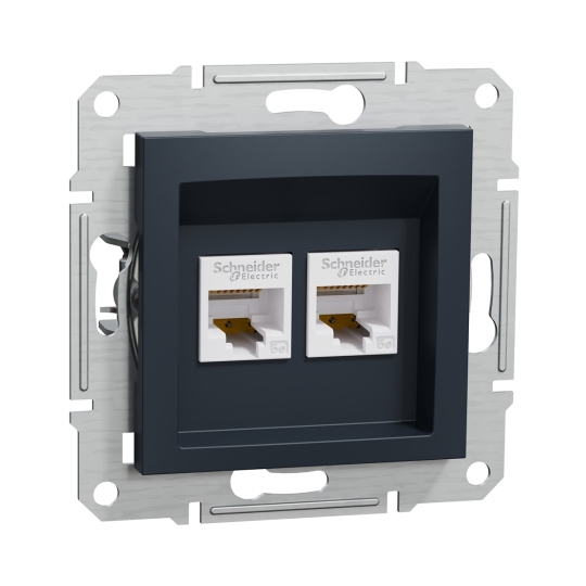 EPH4400171 Розетка комп'ютерна подвійна RJ45, Cat.5E, антрацит, ASFORA, Schneider Electric