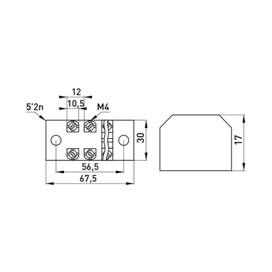p056012 Клемна колодка захищена e.tc.protect.35.4, 35А, 4 полюса, E.Next