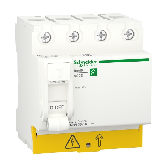 R9R51463 Диференційне реле (ПЗВ), RESI9, 4р, 63А, AC, 30mA, Schneider Electric