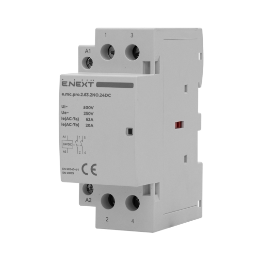 p005318 Модульний контактор на DIN-рейку, e.mc.pro.2.63.2NO.24DC, 2p, 63А, 2NO, 24В, E.Next