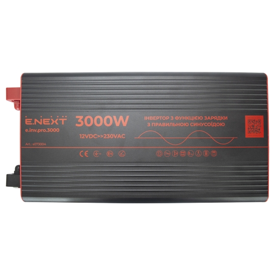 s073004 Інвертор з функцією зарядки e.inv.pro.3000 12/220В 3000Вт, чистий синус Enext