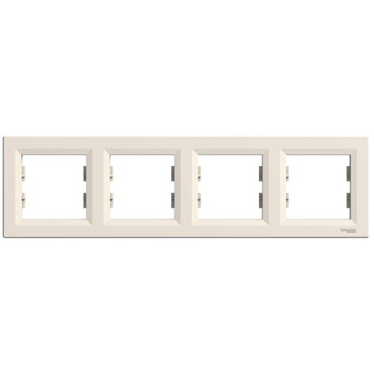 EPH5800423 Рамка чотиримісна горизонтальна, кремова, ASFORA, Schneider Electric
