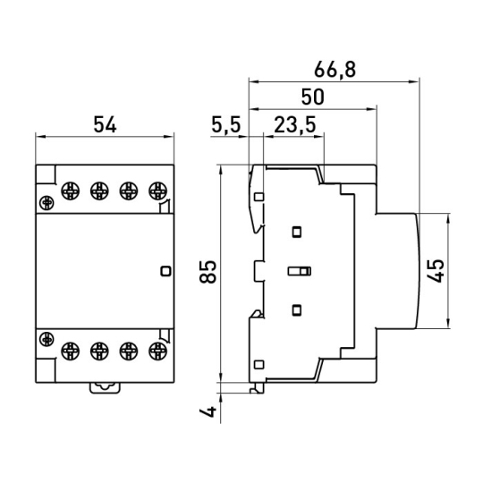 p005230 Модульний контактор на DIN-рейку, e.mc.pro.4.40.2NO+2NC, 4p, 40А, 2NO+2NC, 220В, E.Next