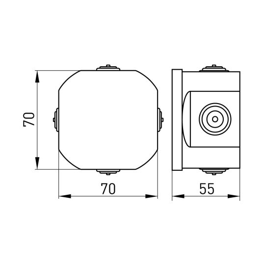 p016001 Коробка розподільча зовнішня 80х50мм, біла, e.db.pro.d80.50, E.Next