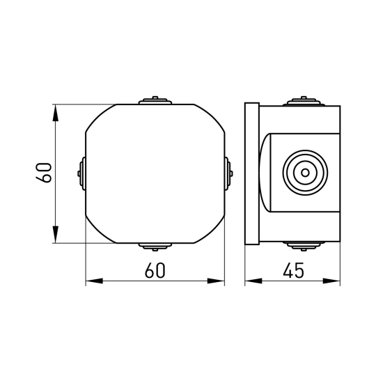 p016107 Коробка розподільча зовнішня 50х50мм, сіра, e.db.pro.d50.50u, E.Next