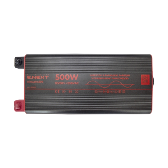 s073001 Інвертор з функцією зарядки e.inv.pro.500 12/220В 500Вт, чистий синус Enext