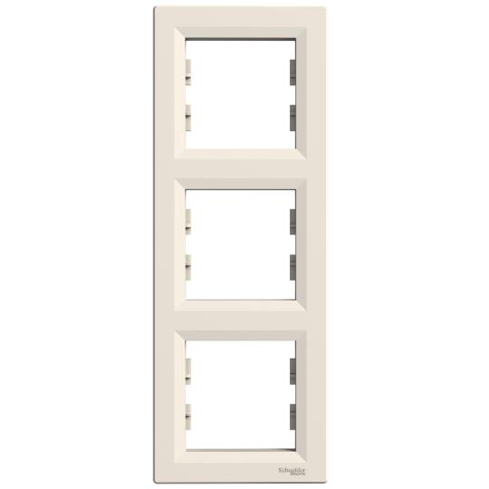 EPH5810323 Рамка тримісна вертикальна, кремова, ASFORA, Schneider Electric